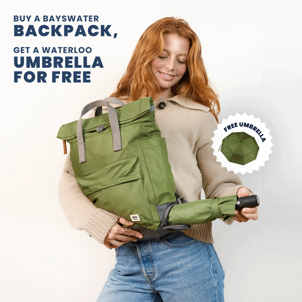 roka london Bayswater Backpack + Free Waterloo Umbrella Bundle