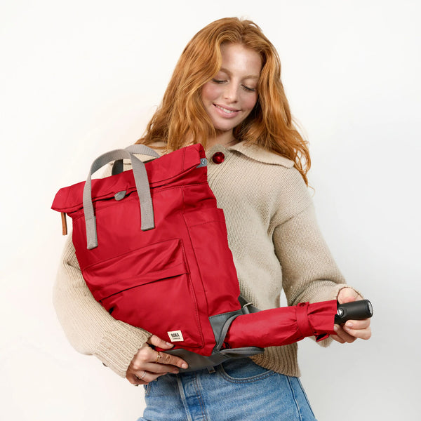 Roka London Bayswater Umbrella Backpack In Cranberry