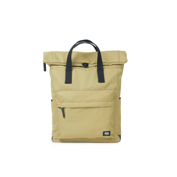 roka london Black Label Canfield Roll Top Backpack in Khaki