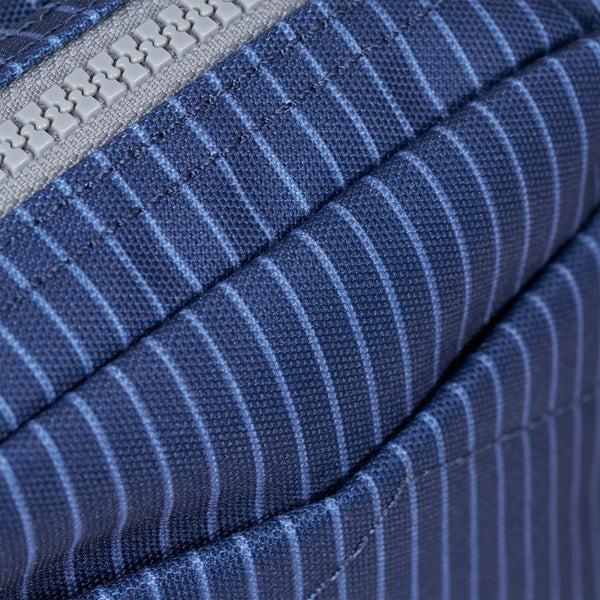 Roka London Bond Pocket Crossbody Bag In Dark Denim Pinstripe