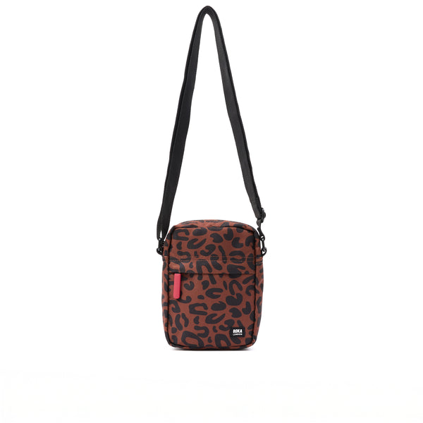 roka london Bond Pocket Crossbody Bag in Scarlet Leopard