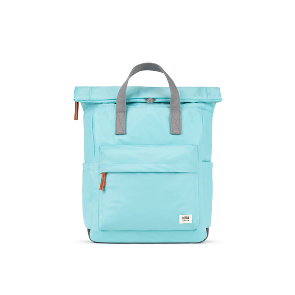 roka london Canfield Roll Top Backpack in Aquatic Awe