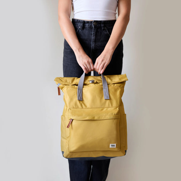 Roka London Canfield Roll Top Backpack In Burnt Blue