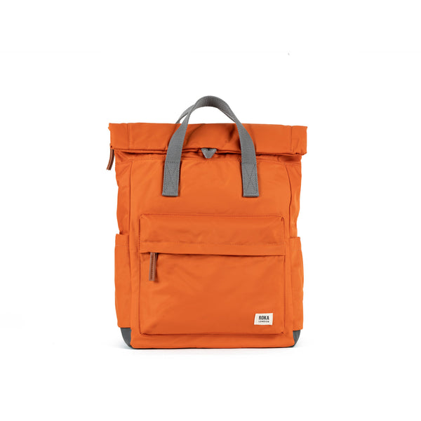 roka london Canfield Roll Top Backpack in Burnt Orange