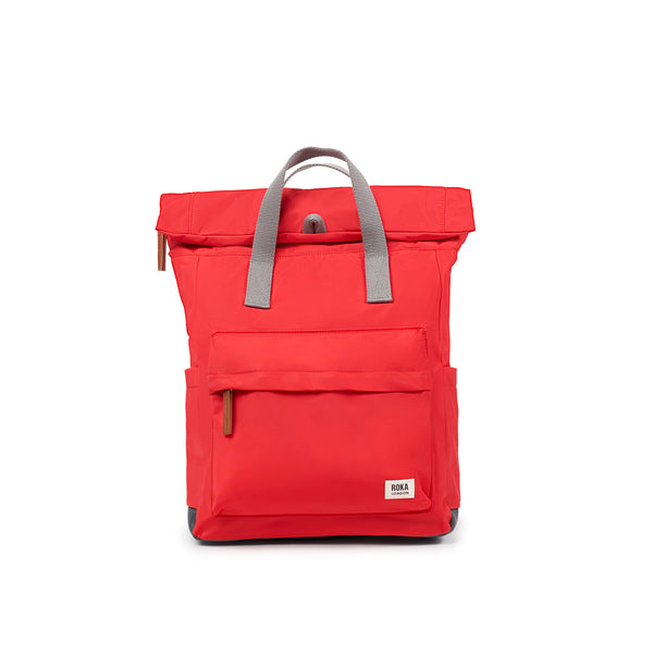 roka london Canfield Roll Top Backpack in Chilli Oil