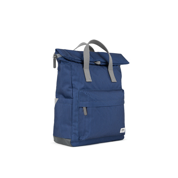 Roka London Canfield Roll Top Backpack In Dark Wash Denim