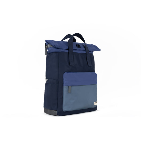 Roka London Canfield Roll Top Backpack In Indigo Tonal