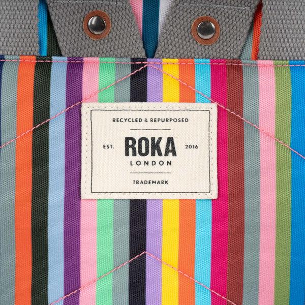 Roka London Canfield Roll Top Backpack In Multi Stripe