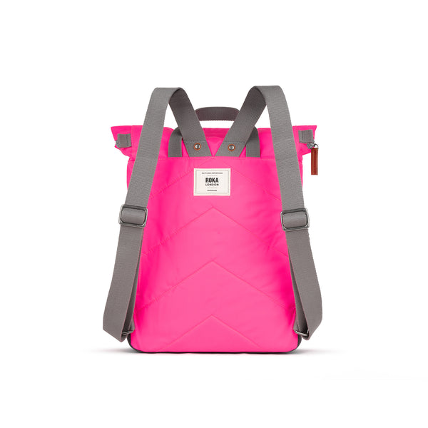 Roka London Canfield Roll Top Backpack In Neon Pink