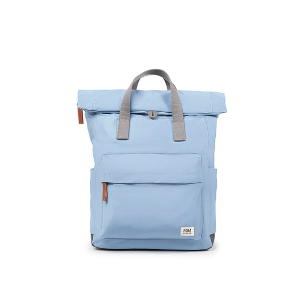 roka london Canfield Roll Top Backpack in Retro Blue