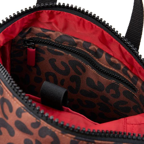Roka London Canfield Roll Top Backpack In Scarlet Leopard