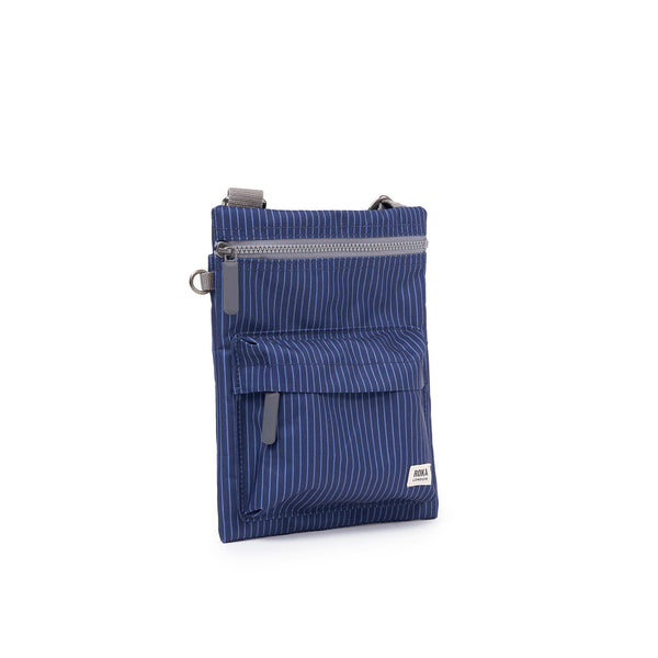 Roka London Chelsea B Crossbody Bag In Dark Denim Pinstripe