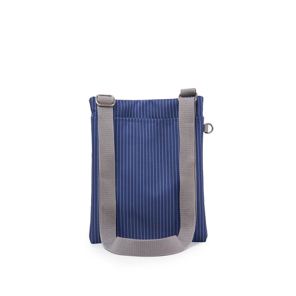 Roka London Chelsea B Crossbody Bag In Dark Denim Pinstripe