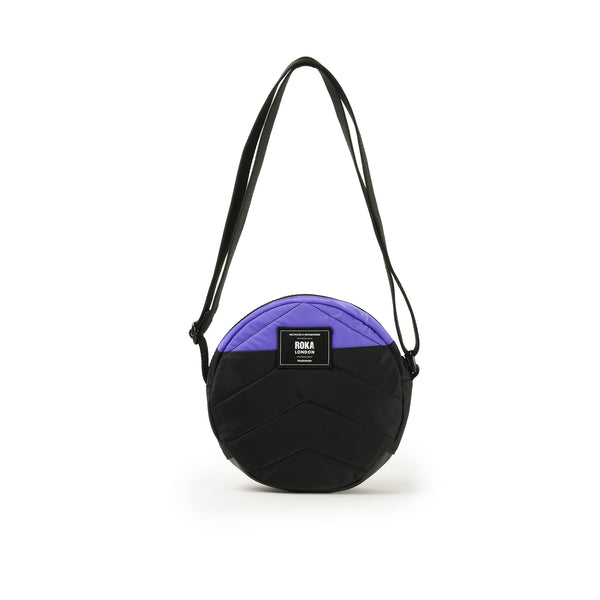 Roka London Creative Waste Paddington Crossbody In Black/Simple Purple