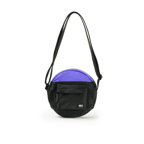 roka london Creative Waste Paddington Crossbody in Black/Simple Purple