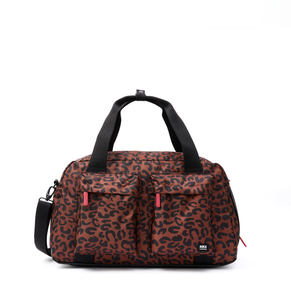 roka london Gatwick Carry-On Duffel in Scarlet Leopard