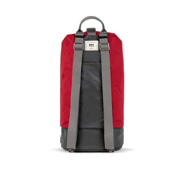 Roka London Heathrow Duffle Bag Backpack In Mars Red