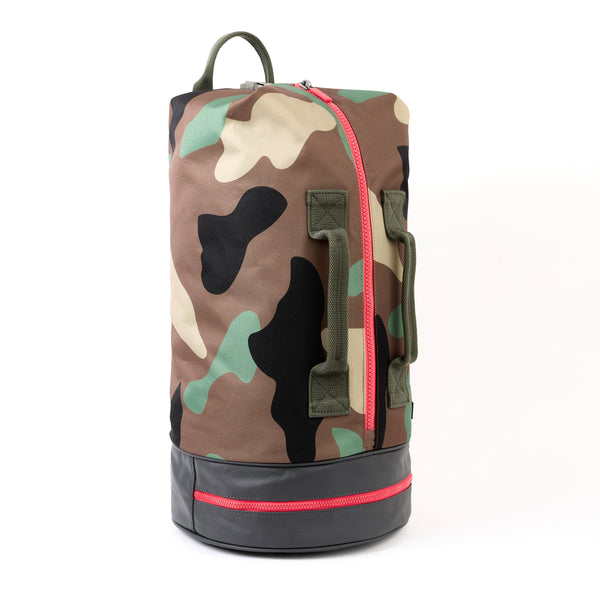 Roka London Heathrow Duffle Bag Backpack In Vintage Camo