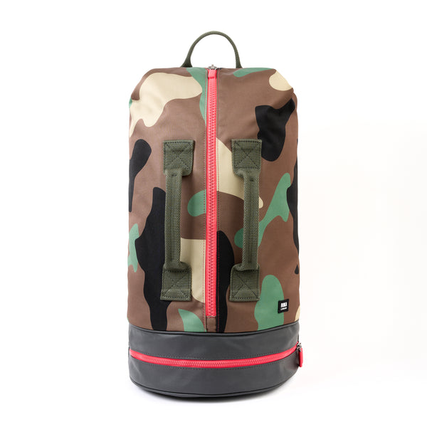 roka london Heathrow Duffle Bag Backpack in Vintage Camo