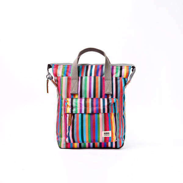 roka london Bantry Backpack in Multi Stripe