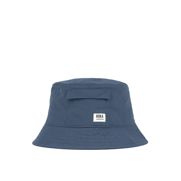 roka london Bedford Bucket Hat in Deep Blue
