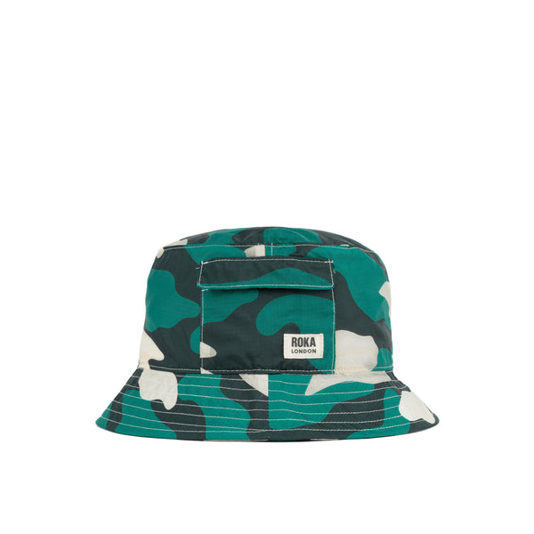 roka london Bedford Bucket Hat in Urban Rose Camo