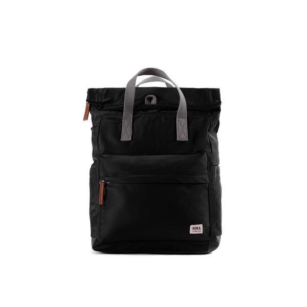 roka london Canfield Roll Top Backpack in Black