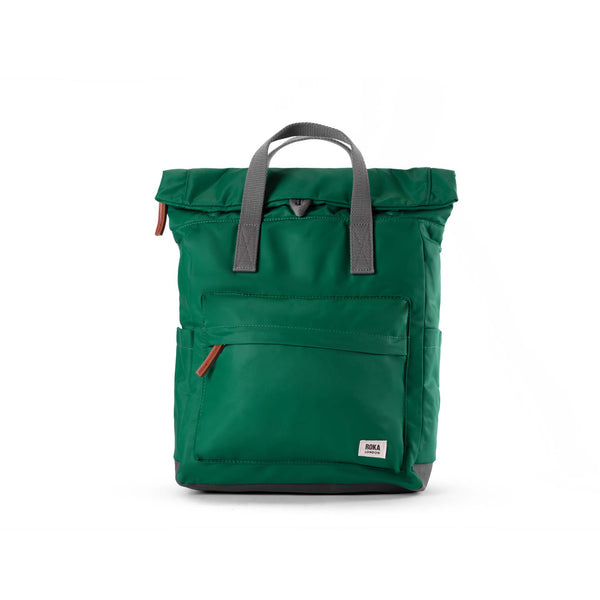 roka london Canfield Roll Top Backpack in Emerald