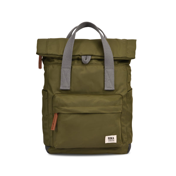 roka london Canfield Roll Top Backpack in Military