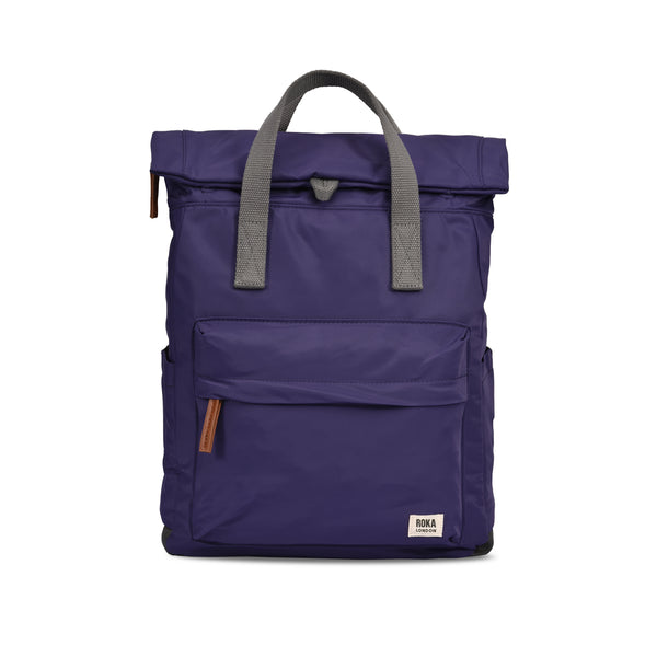 roka london Canfield Roll Top Backpack in Mulberry