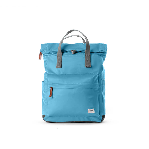 roka london Canfield Roll Top Backpack in Petrol