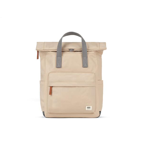 roka london Canfield Roll Top Backpack in Sand
