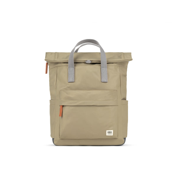 roka london Canfield Roll Top Backpack in Taupe