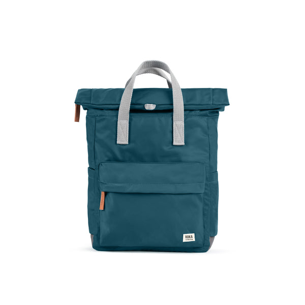 roka london Canfield Roll Top Backpack in Teal