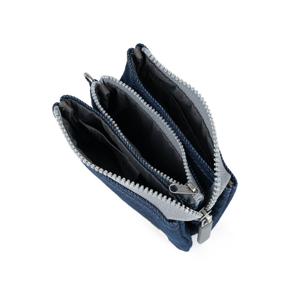 Roka London Carnaby Wallet In Dark Denim