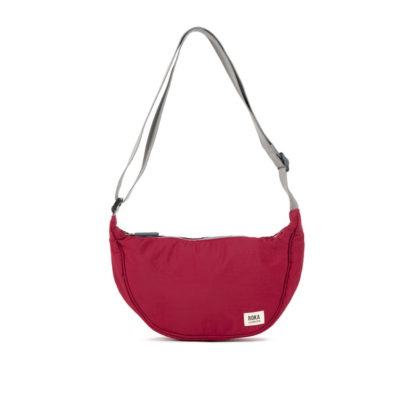 roka london Farringdon Half Moon Bag in Berry
