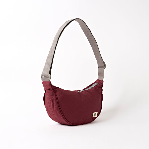 Roka London Farringdon Half Moon Bag In Bordeaux