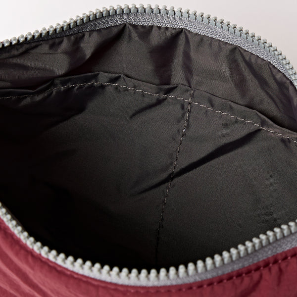 Roka London Farringdon Half Moon Bag In Bordeaux