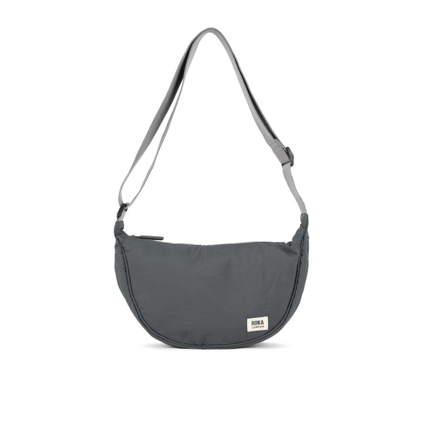 roka london Farringdon Half Moon Bag in Charcoal