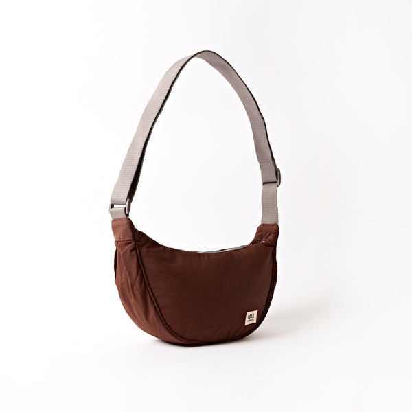 Roka London Farringdon Half Moon Bag In Chocolate