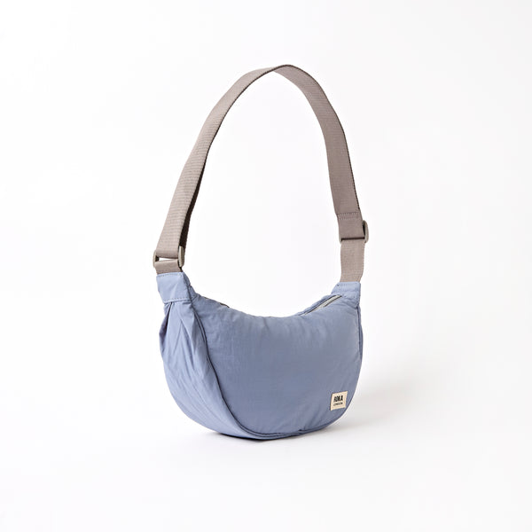 Roka London Farringdon Half Moon Bag In Retro Blue
