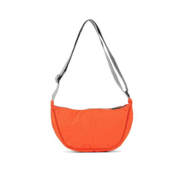 Roka London Farringdon Half Moon Bag In Tangerine