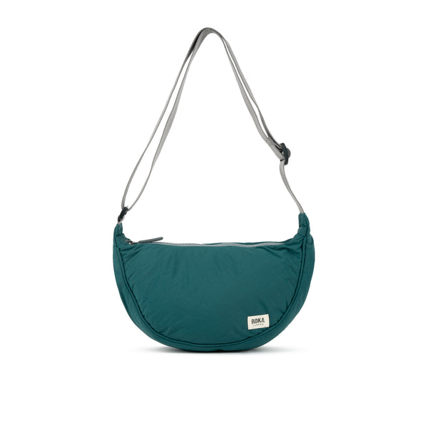 roka london Farringdon Half Moon Bag in Teal