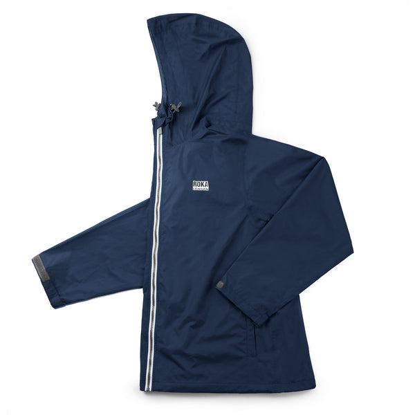 roka london Holborn Rain Jacket in Deep Blue