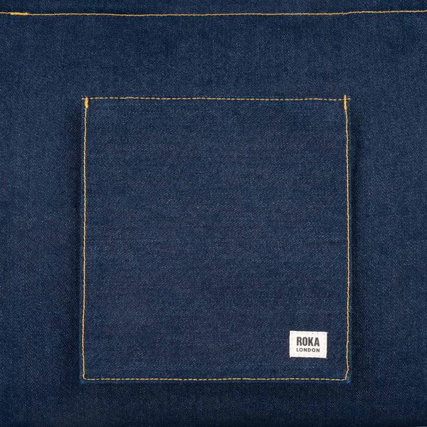 Roka London Portobello Tote In Dark Wash Denim