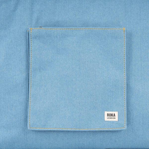 Roka London Portobello Tote In Light Wash Denim