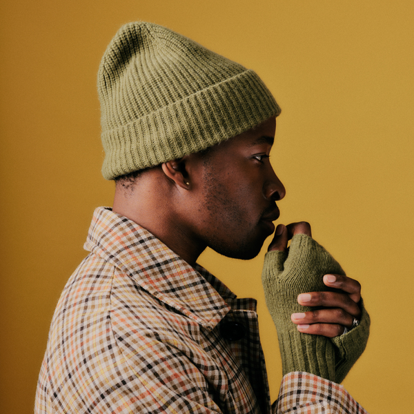 Roka London Shard Cashmere Beanie Hat In Avocado