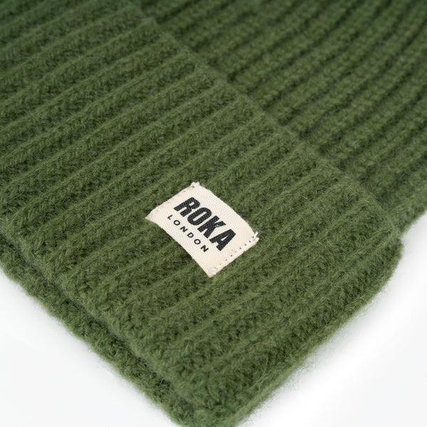 Roka London Shard Cashmere Beanie Hat In Avocado