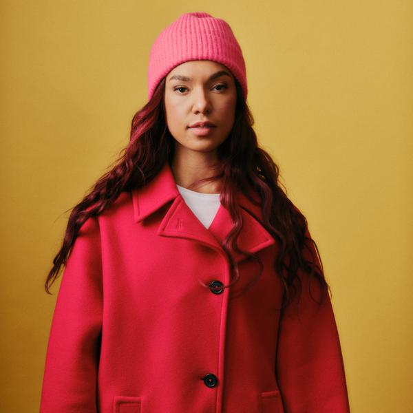 Roka London Shard Cashmere Beanie Hat In Coral