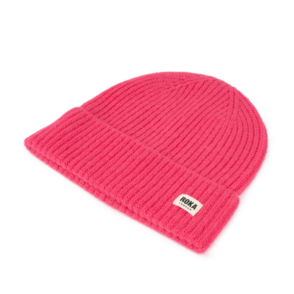 Roka London Shard Cashmere Beanie Hat In Coral